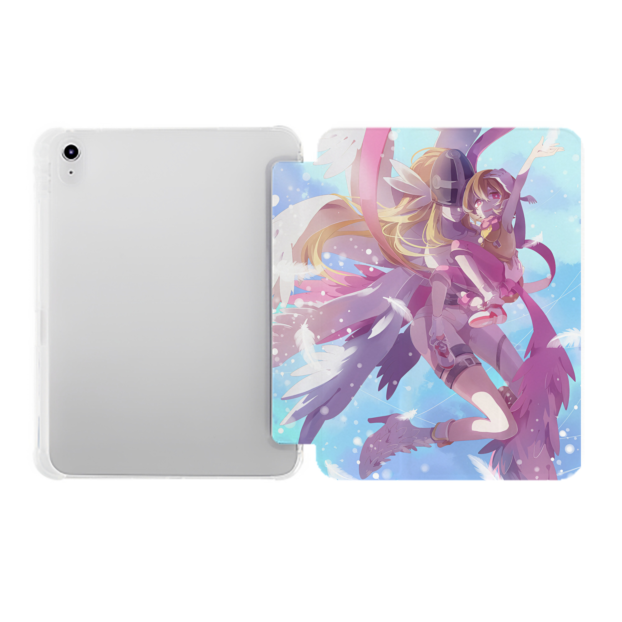 （画像用） Digimon デジタルモンスター/デジモン IPad ケース ペン収納付き 三つ折りスタンド PUレザー×シリコン 対応機種9.5/10.5/10.9インチ